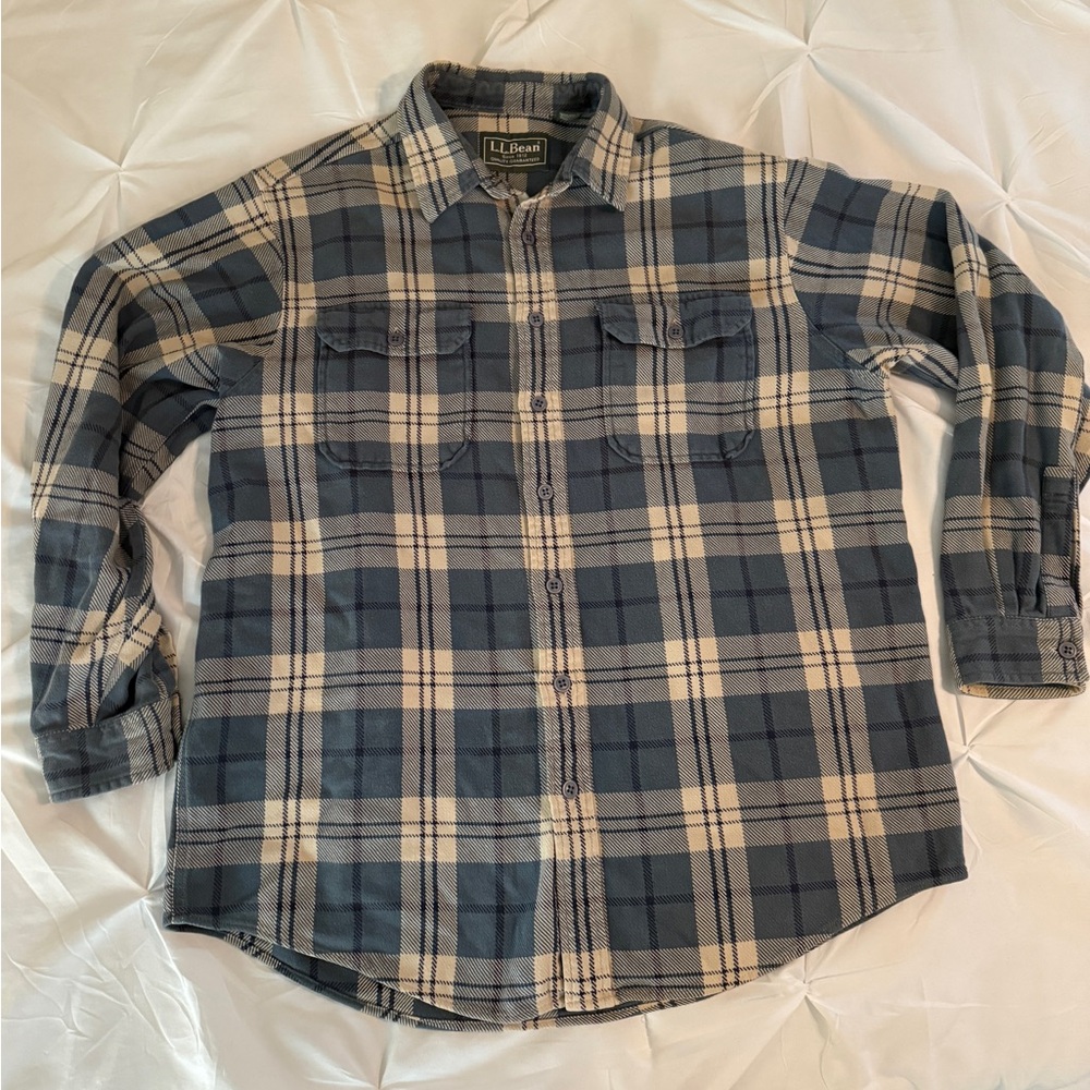 L.L. Bean Men's Large flannel button-down EUC